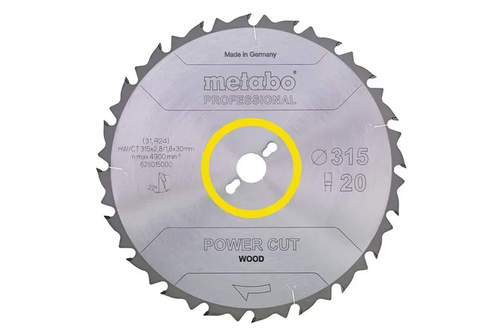 Пиляльний диск Metabo по дереву 315x30x2.8, 20 зубів 628015000 фото