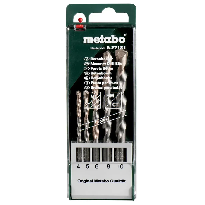 Набір свердел по бетону Metabo pro 5 штук 627181000 фото
