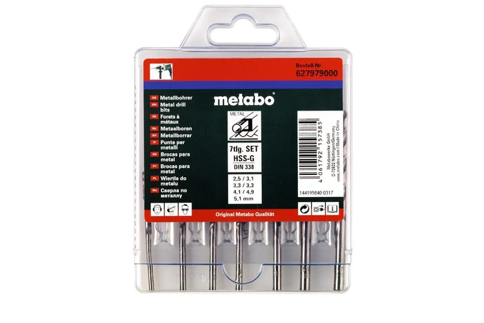 Набір свердел по металу Metabo HSS-G 7 предметів 627979000 фото