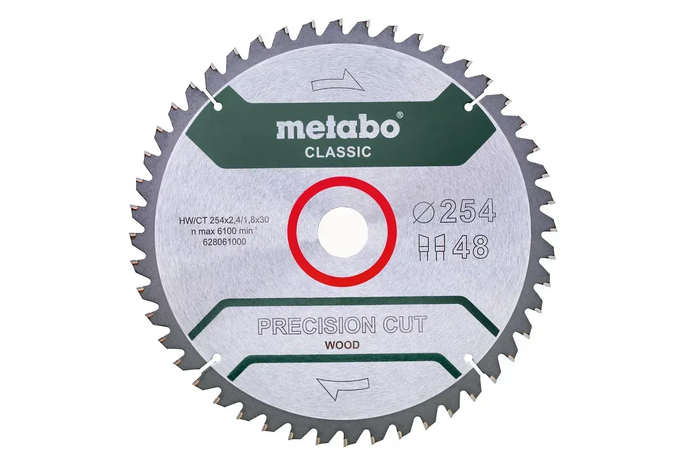 Пиляльний диск Metabo по дереву 254x30x2.4, 48 зубів Classic 628061000 фото
