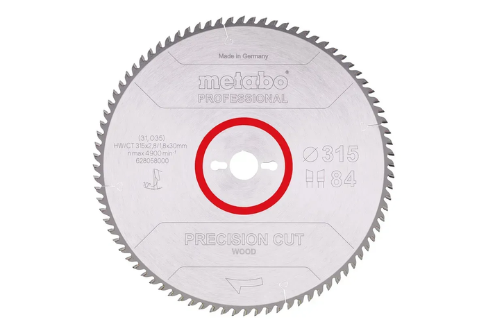 Пиляльний диск Metabo по дереву 315x30x2.8, 84 зуба 628058000 фото