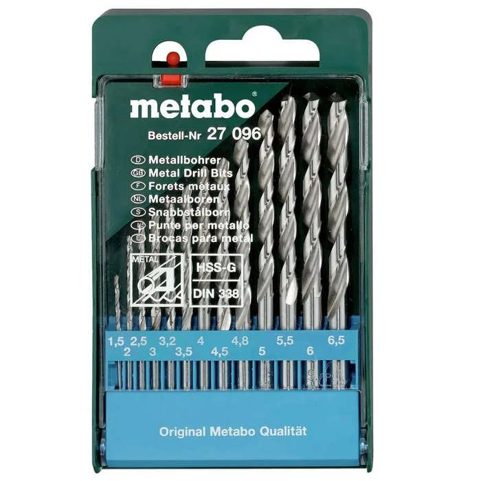 Набір свердел по металу Metabo HSS-G 13 предметів 627096000 фото