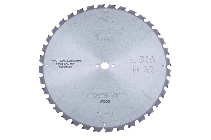 Пиляльний диск Metabo CLASSIC по дереву 500x30x3.8, 36 зубів 628649000 фото