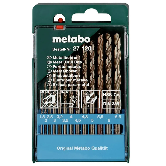 Набор сверл по металлу Metabo HSS-Co 13 предметов 627120000 фото