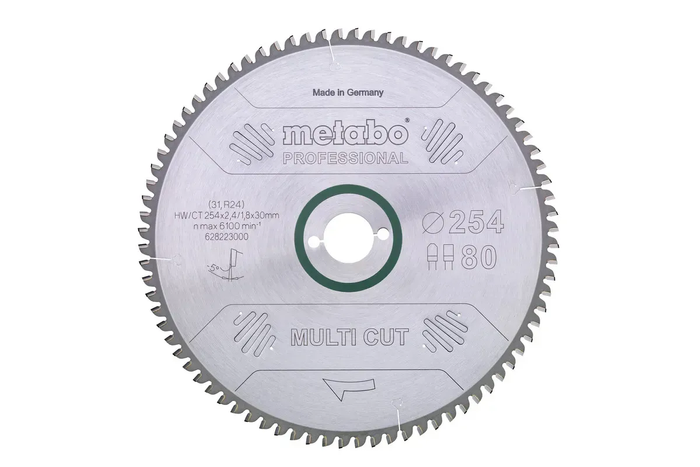 Пиляльний диск Metabo по мультиматеріалам 254x30x2.4, 80 зубів 628223000 фото