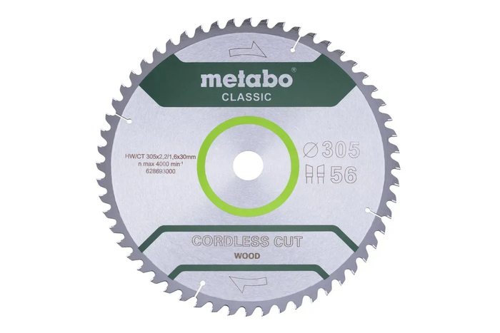 Пильный диск Metabo по дереву Cordless cut Сlassic 305x30x2.2, 56 зубов, блистер 628694000 фото
