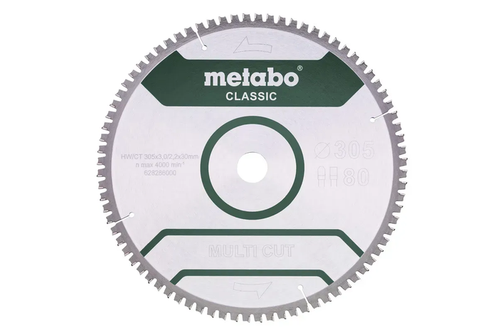 Пильный диск Metabo CLASSIC по мультиматериалам 305х30х3, 80 зубов 628286000 фото