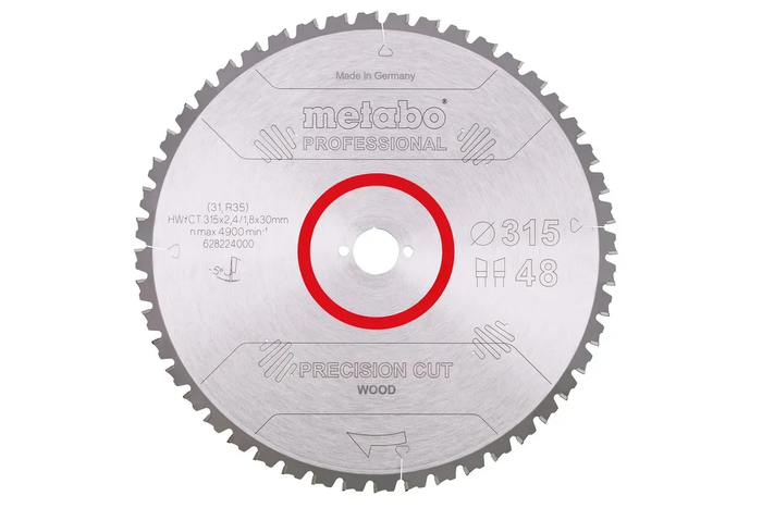 Пильный диск Metabo по дереву 315x30x2.4, 48 зубов 628224000 фото