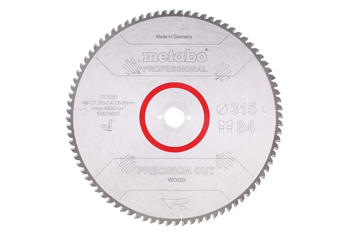 Пильный диск Metabo по дереву 315x30x2.4, 84 зуба 628225000 фото