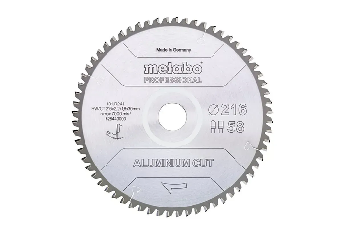 Пильный диск Metabo PROFESSIONAL по алюминию 216x30x2.2, 58 зубов 628443000 фото