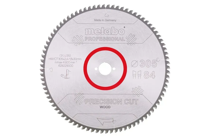Пильный диск Metabo по дереву 305x30x2.4, 84 зуба 628229000 фото