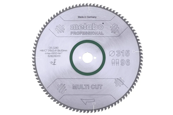 Пильный диск Metabo по мультиматериалам 315x30x2.4, 96 зубов 628226000 фото