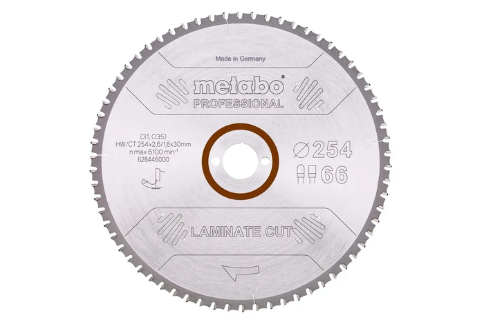 Пильный диск Metabo PROFESSIONAL по ламинату 254x30x2.6, 66 зубов 628446000 фото