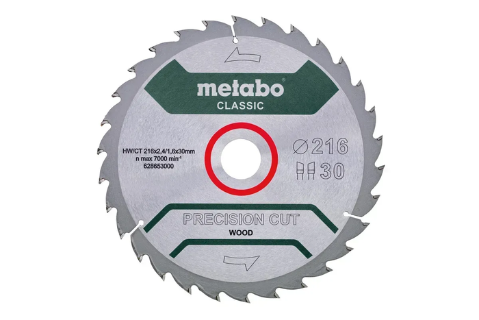 Пиляльний диск Metabo по дереву 216x30x2.4, 30 зубів 628653000 фото