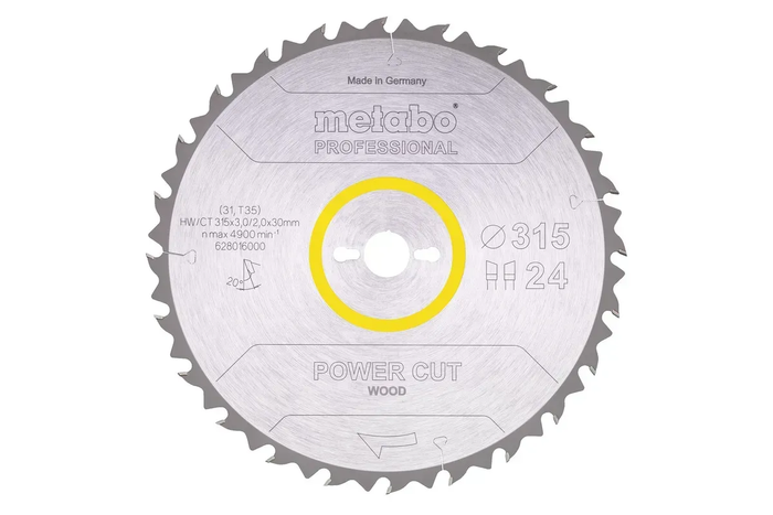Пиляльний диск Metabo по дереву 315x30x3, 24 зуба 628016000 фото