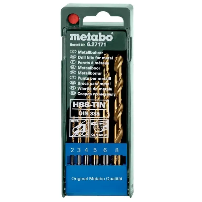 Набір свердел по металу Metabo HSS-TiN 6 предметів 627171000 фото